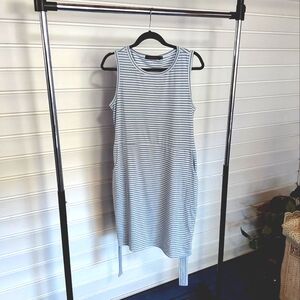 Blue and white striped Merokeety dress size medium